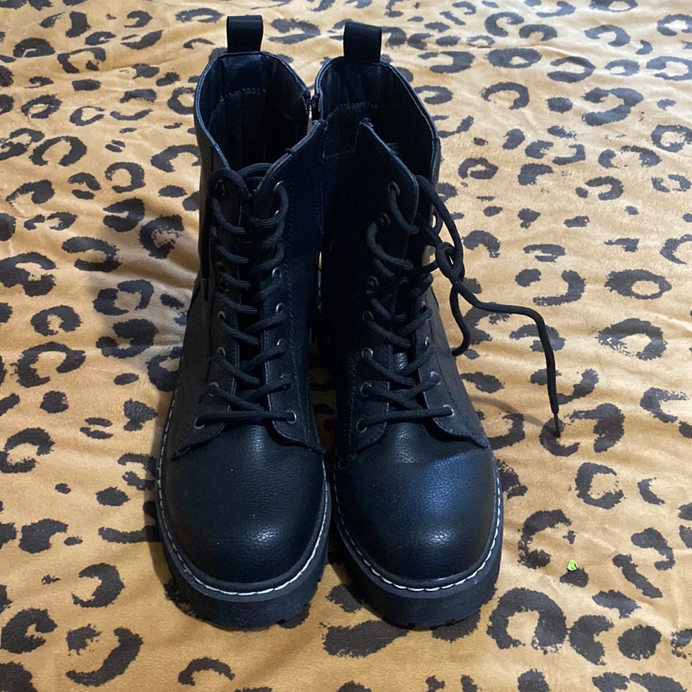 Combat boots I wore maybe three times because they were too big